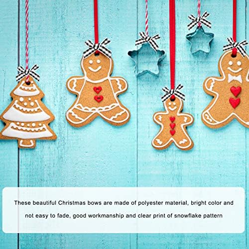 WXJ13 100 бр. Коледен лък в клетка от Бъфало, Малки Домашни панделки в бяло и черно клетка, празнични Декоративни панделки за украса