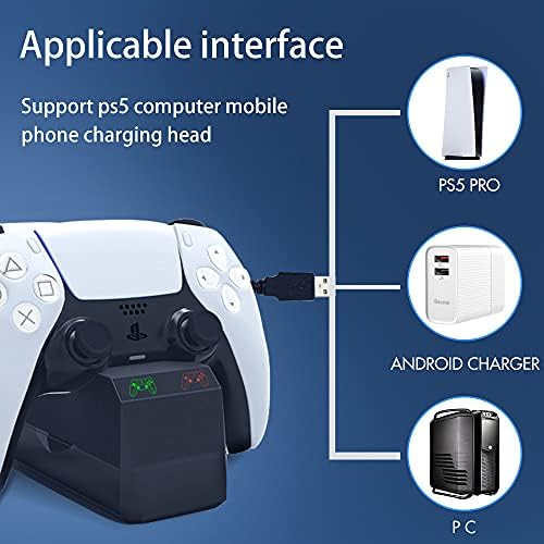Зарядно устройство за контролер PS5 за зарядно устройство на Sony PS5, Док-станция за зареждане на Dualsense контролер за