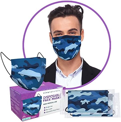 Немедицинская маска за лице за възрастни (50 маски в индивидуална опаковка) - Немедицинская 3-слойная еднократна маска за