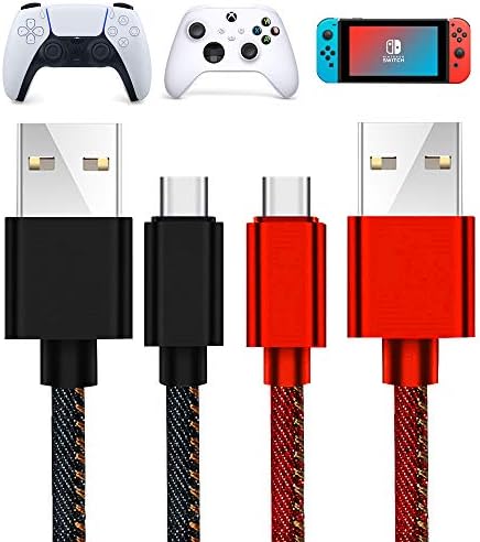2 Опаковане на 10-фута зарядно устройство, USB Type C, за бързо зареждане, Съвместими с Nintendo Switch /Switch Lite, контролер Xbox