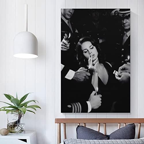 Плакат LUOWEI с Ланой Дел Рей, черно-бял Плакат за стая, Естетичен, Художествен Плакат на Платно и Стенни Художествена картина, модерни