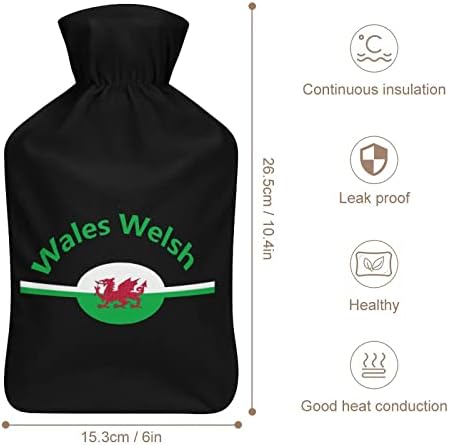 Уелс Уелски Флаг Забавен Чанта за Топла Вода, Плюшен Бутилка за Инжектиране на Вода Гумена Топло за Ръце И Крака