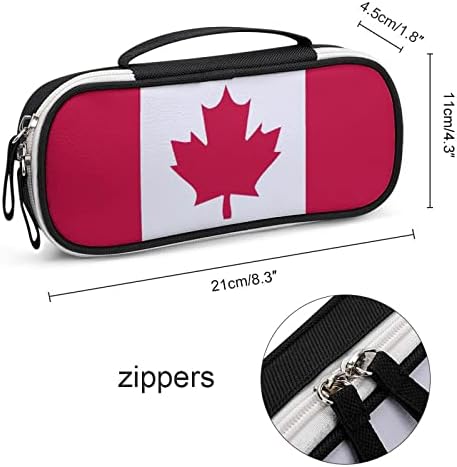 Канадски Флаг Изкуствена Кожа Дръжка, Чанта за Моливи, Органайзер, Преносим Калъф За Носене на Грим, Чанта За Съхранение