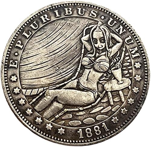 1881 Скитащи Монети Малка Лоли Красиво Момиче Латунная Стара Сребърен Медал Сбирка Медни Монети Сребърни Монети Възпоменателни