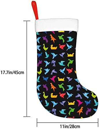 Коледни Чорапи Augenstern Птица Оригами Изкуството На Япония Занаят Двустранни Манто Окачени Чорапи