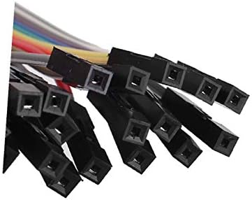 X-DREE Стъпка 2.54 мм, 20 контакти, 20 пътища, интерфейсен кабел за F/F Rainbow, кабели 20 см (Cavi a nastro arcobaleno,