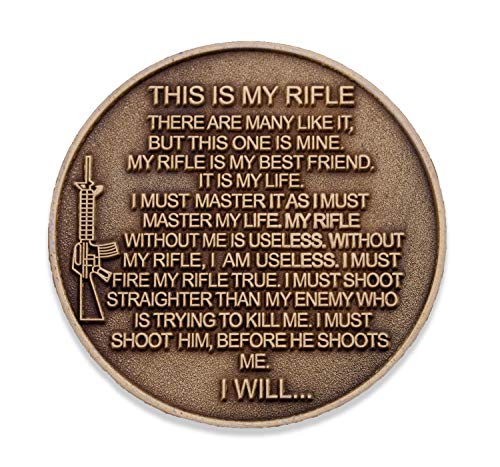Монета на морската пехота Rifleman Creed Challenge Coin - Военна монета USMC - Официално лицензиран продукт, разработен Marines ЗА морски
