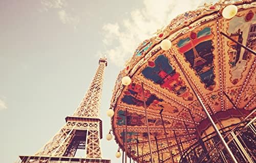 LHJOYSP Пъзели от 1000 части за възрастни Айфеловата кула Въртележката в Париж, Франция 75x50 см