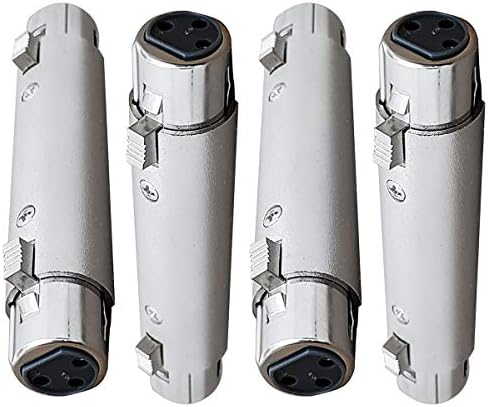 AxcessAbles XLR3F-XLR3F-4PK 3-пинов XLR до 3-номера за контакт адаптер XLR Female (4 опаковки)