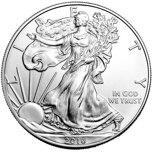 - Американски Сребърен Орел . 999 проба Сребро с Нашия сертификат за автентичност Долар, не циркулиращата в Монетния двор на САЩ