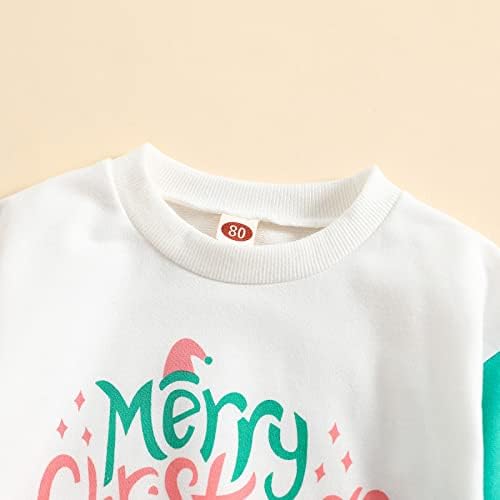Тениска за момчета, Коледен Пуловер с Дълги ръкави и Писмото Принтом за Малки Момчета и Момичета, Блузи, Топ