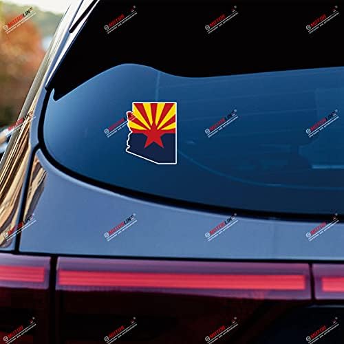 2X Гланц 4 Знаме на Аризона Карта Стикер Стикер Щат на САЩ Автомобили Винил