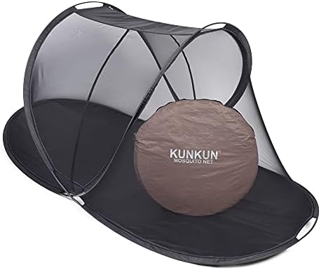 Сгъваема mosquito net KUNKUN за единично легла (Голям размер 7x4x4 фута) :: Стандартно качество (черно), за къмпинг | Туристически