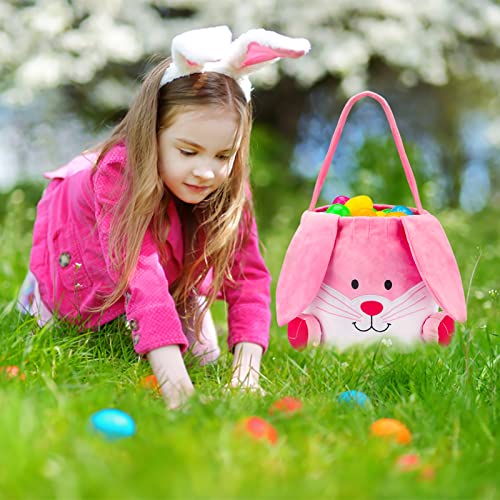 Кошница с Великден Зайче за Деца, Кошница за Лов на Великденски Яйца с Заячьими Уши, Великденски Чанти-Тоут за Съхранение на Конфетных