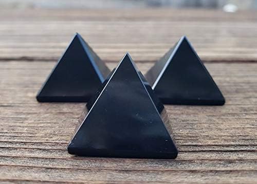 [Кристали A & S] Натурален Фин Скъпоценен камък Обсидиан Кристален Пирамида 20-22
