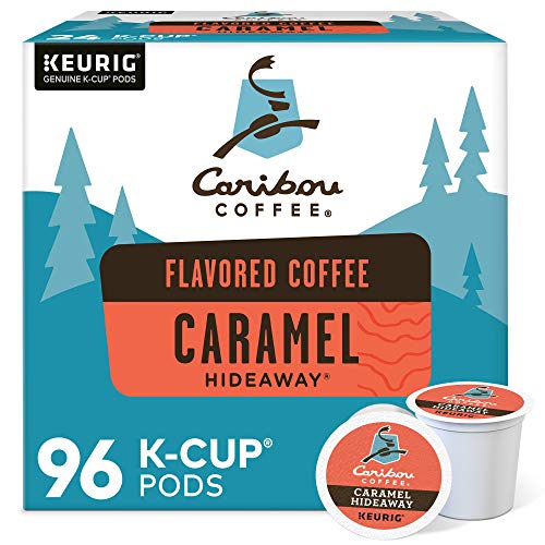 Caribou Coffee Карамел Hideaway Keurig Капсули K-Cup на една порция, Ароматизирани кафе, 96 порции