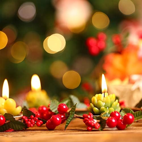 WILLBOND 6 Опаковки Коледни Пръстени за Свещи, Венци, Мини-Есенен Венец от горски Плодове Клончета, Венец за Свещи, Венци за земеделските