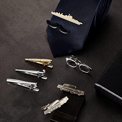 EvmAsaLQ 8 бр., моделирующие скоби за вратовръзка за мъжете, сребрист, златист, черен, сив, скоба за вратовръзка, автомобили, военен