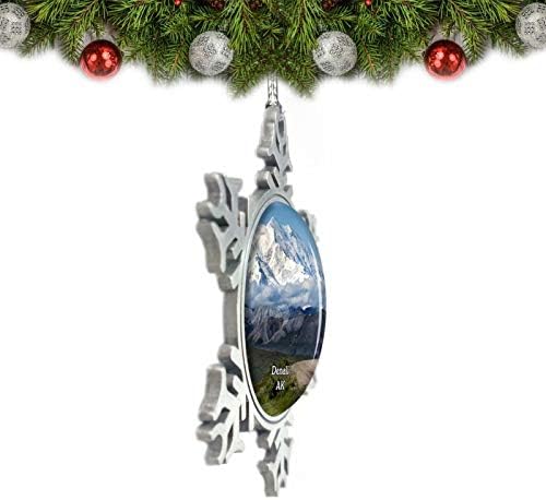 Умсуфа Планина Denali Аляска на САЩ Коледен Орнамент за Украса на Елхата Crystal Метален Сувенир Подарък