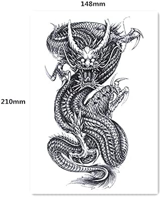Китайската Традиционна Заря-Черен Дракон На Пулсираща ръката Мъже, Водоустойчиви, Устойчиви на 3D Симулация на Татуированное Рамото