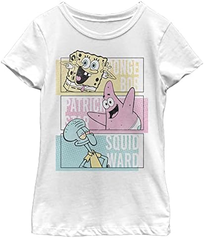 Тениска с къс ръкав За момичета Nickelodeon Spongebob Squarepants Panel Group