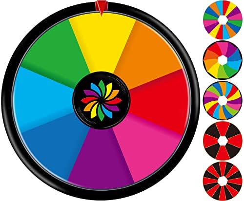 QCFDLCX 12-Инчов Десктоп чекрък, 3 Двустранни Цветни наградни колела, за играта на Късмет, Търговски изложби, празненства, партита,