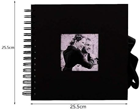 NZDY Творчески 40 Листа Черни Страници Албум Направи си сам за Scrapbooking, Ротация на листа, на 360 Градуса, Фото албум от Крафт-хартия,