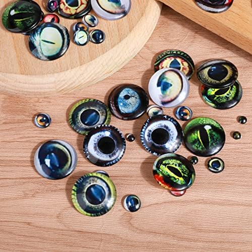 36 бр. Различни по големина Стъклени очи за diy, 6/10/25 мм Кръгли Стъклени Очи на Дракона, Стъклени очи-Кабошоны, Реалистични очи на Животни