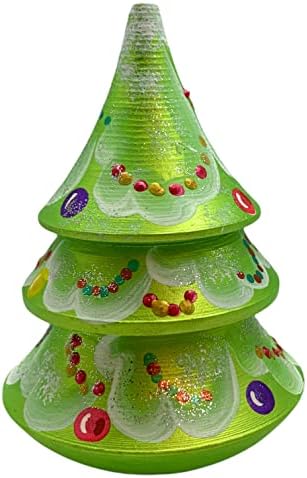 Дървена статуетка Коледно Дърво Музикална Руло-Встанька Височина 4,33 Празничен Декор, Украса за Коледно парти Авторска Ръчна изработка.Ръчно