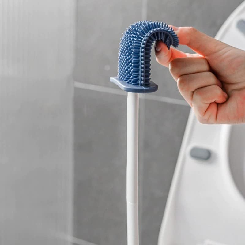 Комплект силиконови четки за тоалетна TPR с монтиране на притежателя и силиконови четина за почистване, като казанчета, така и пола.