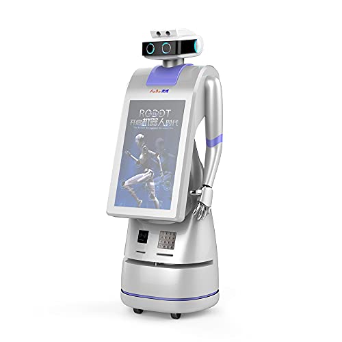 Сервизен робот Aobo в човешки ръст, Робот на рецепцията на хотела, Робот с изкуствен интелект, Използван в публични зони и търговски центрове,