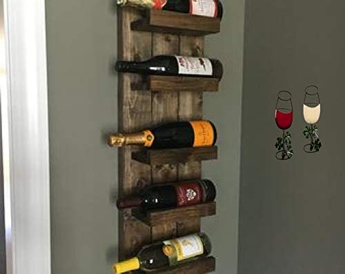 Декор за вино, стени Майлс Kimball - Реколта Чаши за червено и бяло вино, Метално украшение за домашна кухня, всекидневна, трапезария,