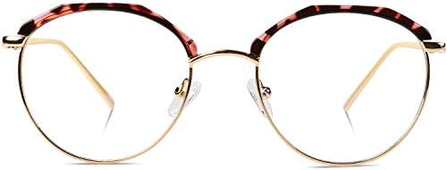 DUCO Ретро Кръгли Очила с Защита От Пренапрежение на Очите, Блокиране на Синя Светлина, Очила за Компютър, Игрални ТЕЛЕВИЗИОННИ Очила за Жени,