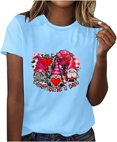 Жена Есенно Годишният Топ, Дрехи с Къс Ръкав, Модни Памучен Блуза с Кръгло Деколте и Графичен Дизайн на Тениска за Момичета, PQ, PQ