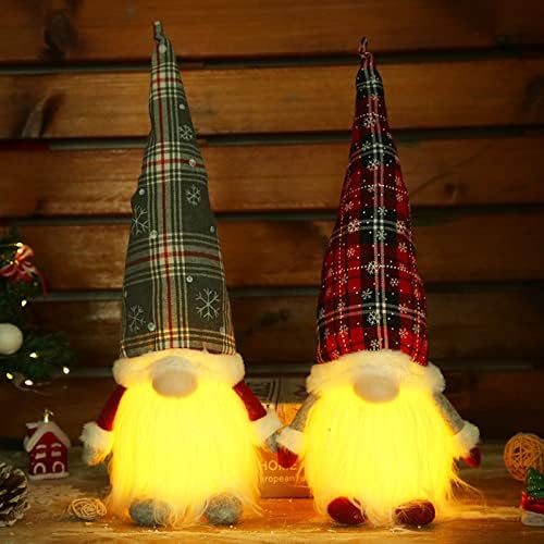 MLYASI Украшения във формата на Джудже на Дядо Коледа, 2 бр., led лампа, ръчна изработка, на Дядо Коледа от Скандинавия, плюшено джудже,
