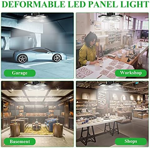 2 набор от led осветителни тела за гараж, Алуминиев led лампа за магазин мощност от 120 Вата, на 12 000 LM 6500 К, Деформируемые led плафониери