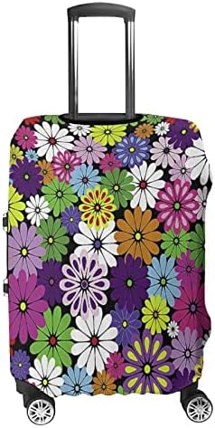 Пъстри Цветя Маргаритки Пътна Чанта За Багаж Протектор Куфара Гъвкави Миещи се Калъфи За багаж са Подходящи За 19-32 Инча