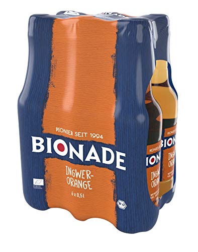 Безалкохолна напитка Bionade Имбирно-Портокал Пластмасови Бутилки, 6 Опаковки, 16,9 Грама