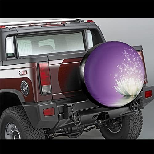 Протектор За гуми, Резервна гума с Лилаво принтом под формата на Цветето Лотос, за ремаркето на Камион, Кемпера, Подходящ