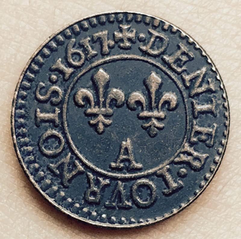 1617 Френски Монети От Чиста Мед Антични Сребърни Доларови Монети Колекция от ръчно изработени изделия могат да се Взривят