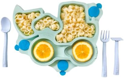 Конструктивна чиния за хранене Произведено в САЩ | Constructive Baby | Чиния за превоз на тийл са | Разпределена Издънка за