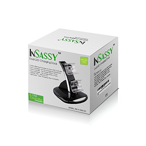 Зарядно устройство ще захранване на зарядно устройство InSassy (TM) с две светодиоди контролери за Xbox One