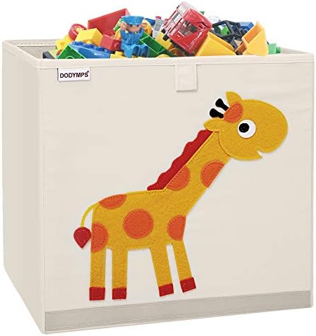 Сгъваеми Кутии за Съхранение на играчки-Животни DODYMPS /Куб/Кутия/Сандък/Органайзер за Деца и Ясель, 13 инча (Жираф)