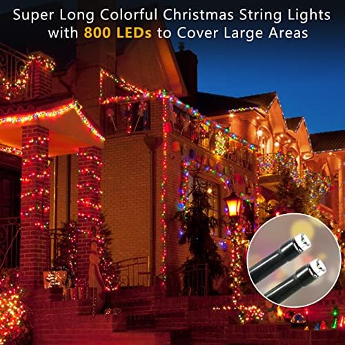BlcTec Christmas Lights 800 Led 272-подножието на светлините на Коледната елха с 8 Режима, Водоустойчив, с Таймер и Подключаемыми Коледни