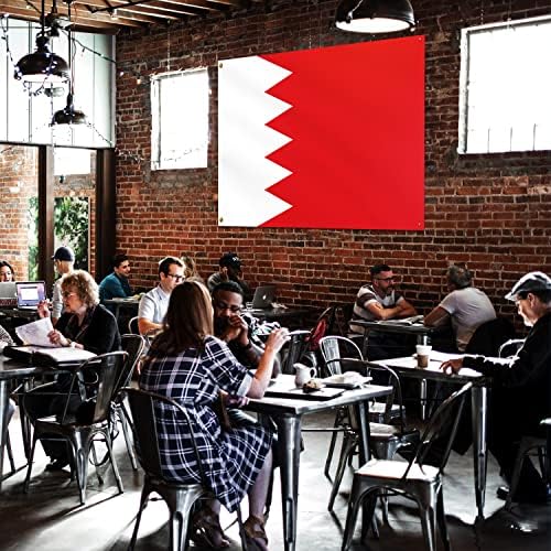 БРЪМЧЕНЕ БАНЕР ПРАВИ ВИДИМИ Трикотажное платно с флага на Бахрейн 90 ГОРИВО - Леки, светли на цвят, месинг люверсы, използвани за вътрешни
