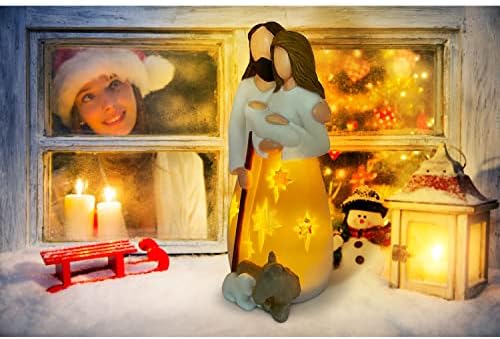 Коледни комплекти за помещения - Фигурки за сцена, Коледни Ясли, Свещник С Блестящия led свещ - декорация за Коледната елха, Религиозни,