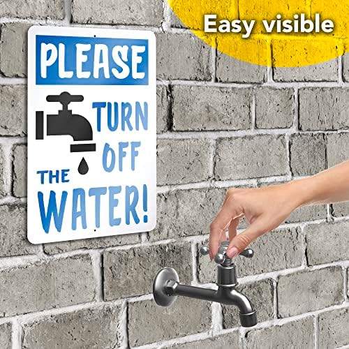 Моля, изключете знак на водата - Алуминий 8 x 12, Не забравяйте да изключите Знак на водата - Марки вода - Моля, изключете знак вода - Знак