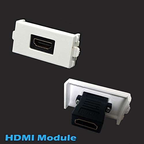 Стенни панела с 2 x 3RCA + HDMI Модулни Аудиоразъемом Keystone, Конектори, Бели Декоративни лицеви панели, Съединителна делото за определяне